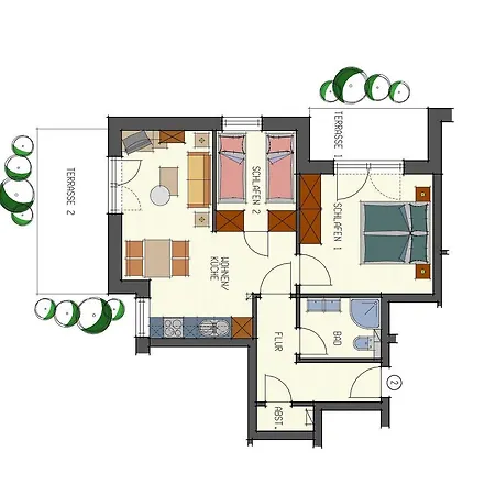 Apartmán Moderne Kurparkresidenz Strand Pro *